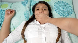 Shh shh don’t go screaming! – Stepbrother fucks his stepsister when they are alone at home.